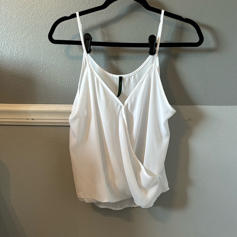 Taboga white flowy tank #429